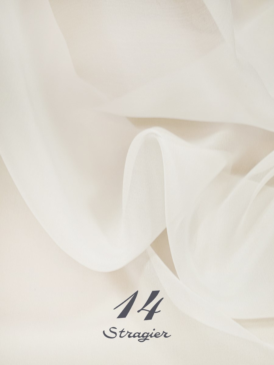 Mousseline de Soie - uni - Blanc Doux Stragier 