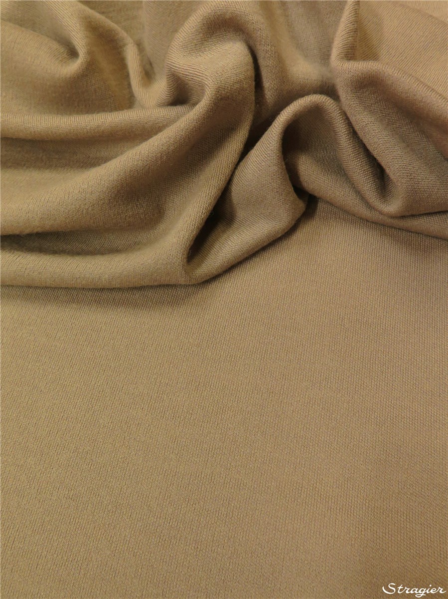 Jersey pure laine - soft - uni - Grège
