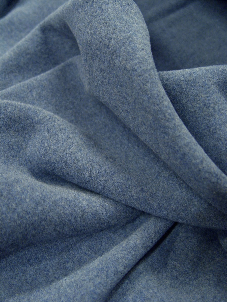 Polaire pur Coton Bio - uni - Bleu Lapis