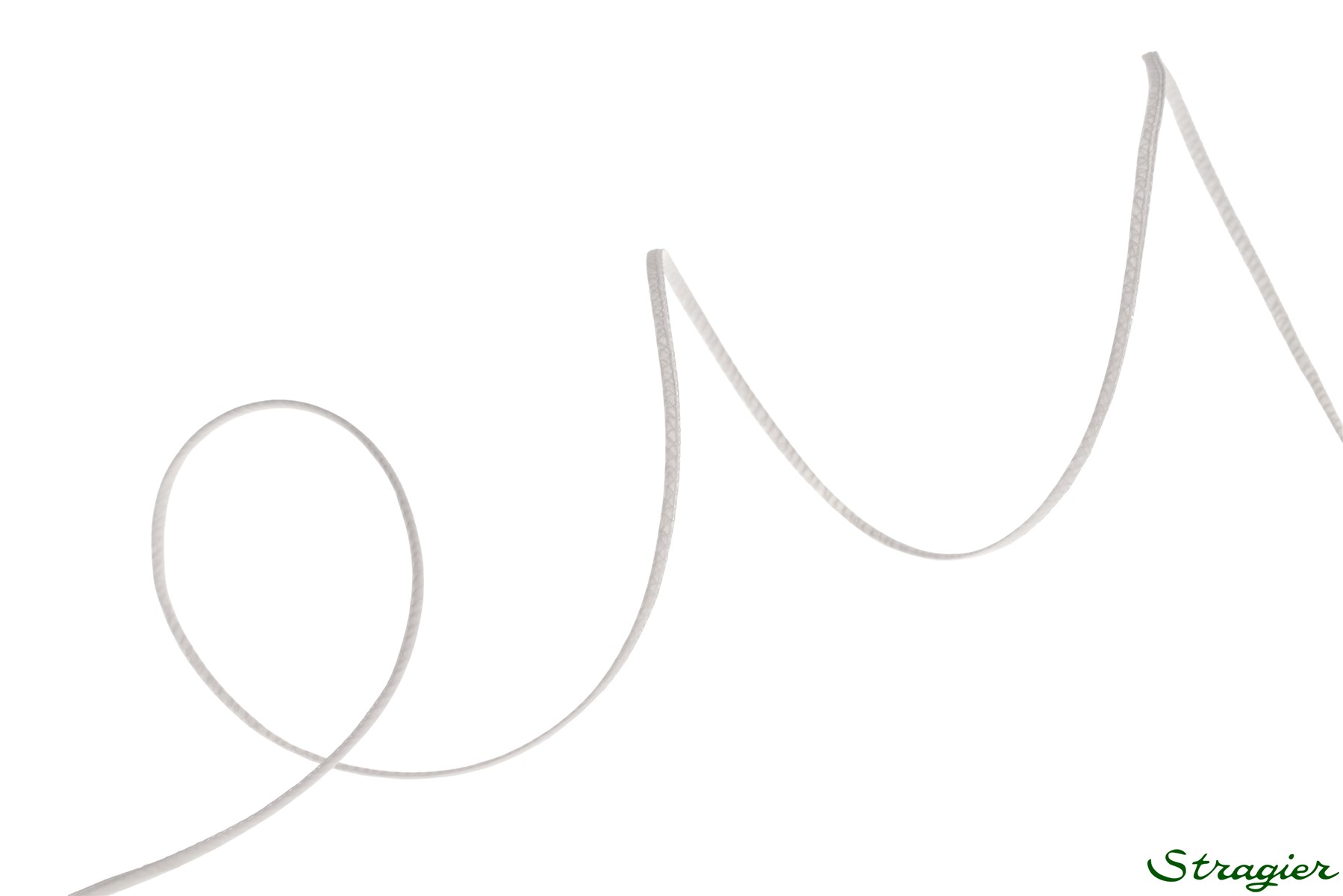 Cordon Organza de Soie Extra fin - uni - Ivoire Stragier - 3 mm