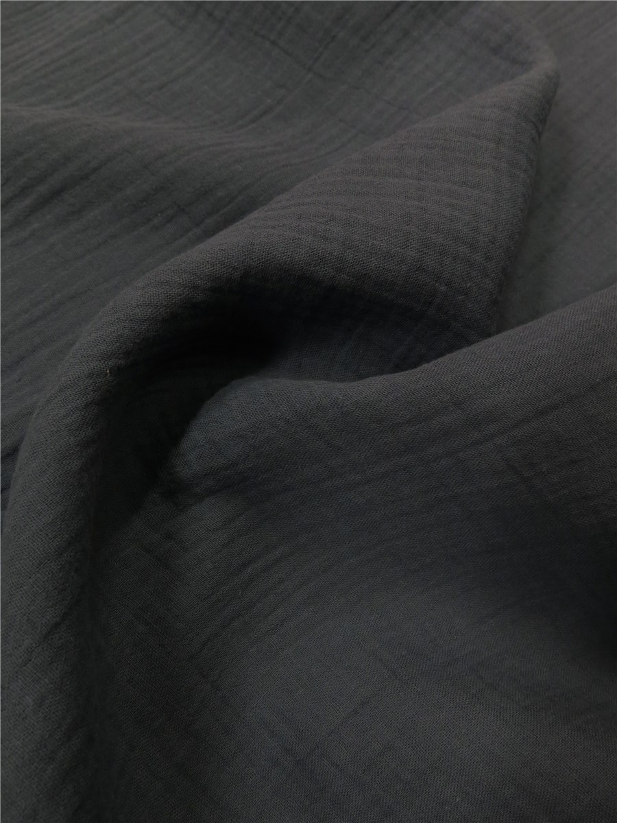 Double Gaze de Coton - uni - Bleu Denim 