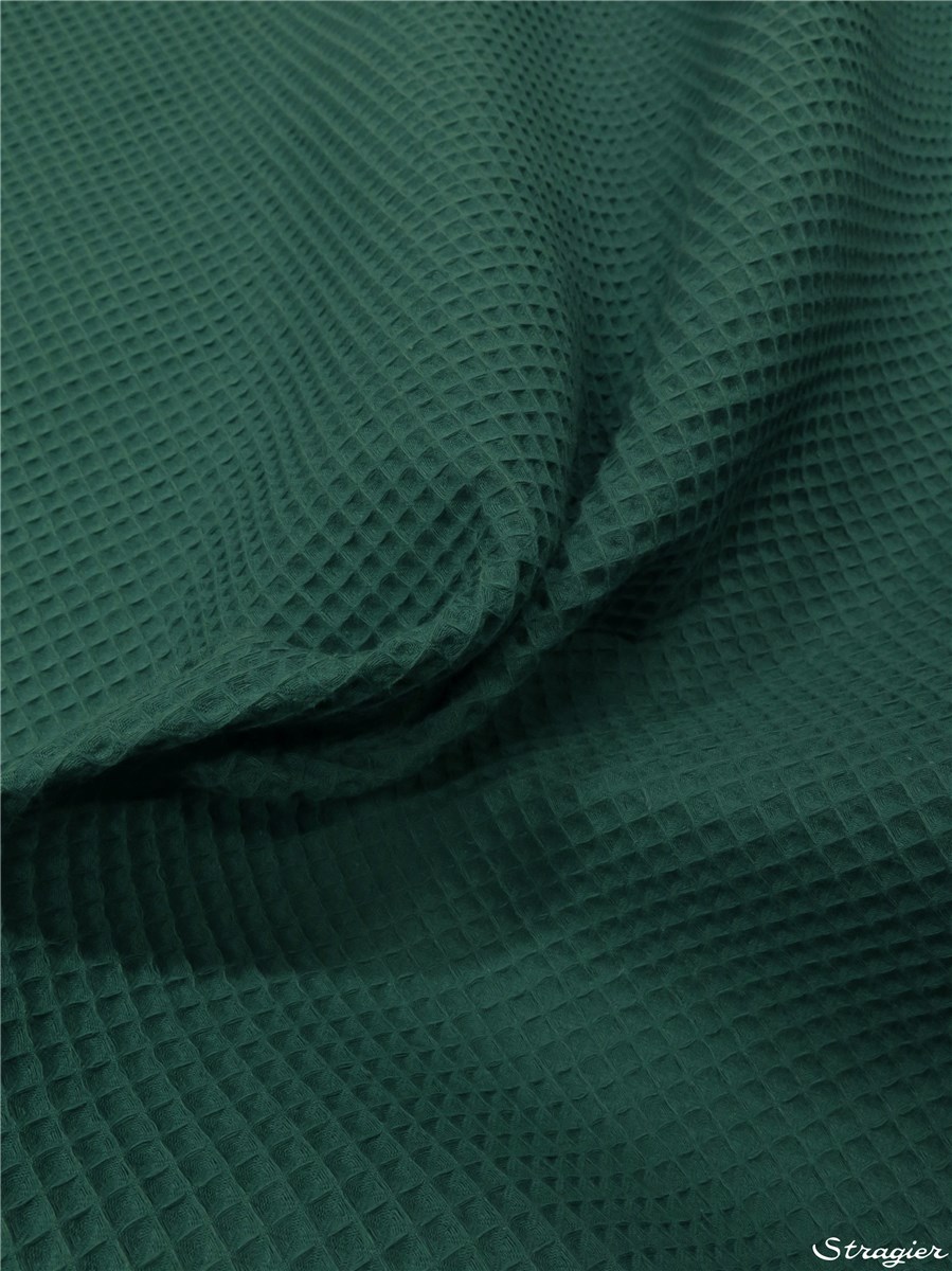 Waffle Piqué - pure Cotton - 6mm - Plain - Bleu Canard