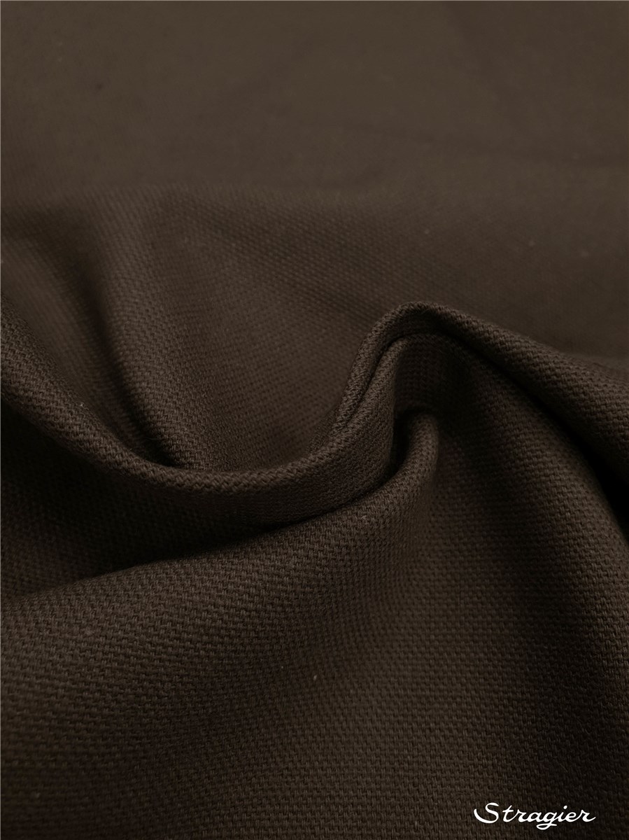 Toile lourde pur Coton - uni - Taupe foncé 