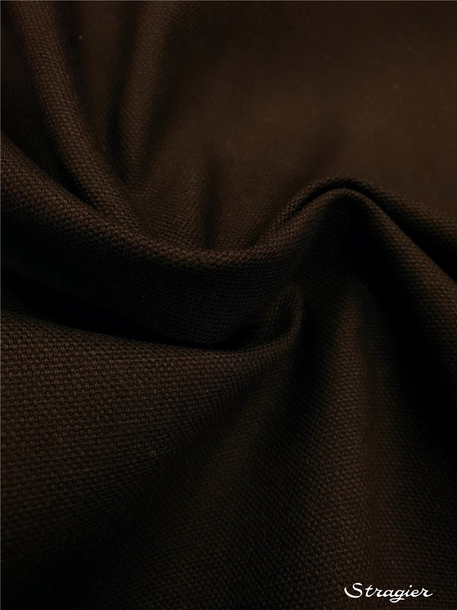 Toile lourde pur Coton - uni - Chocolat 