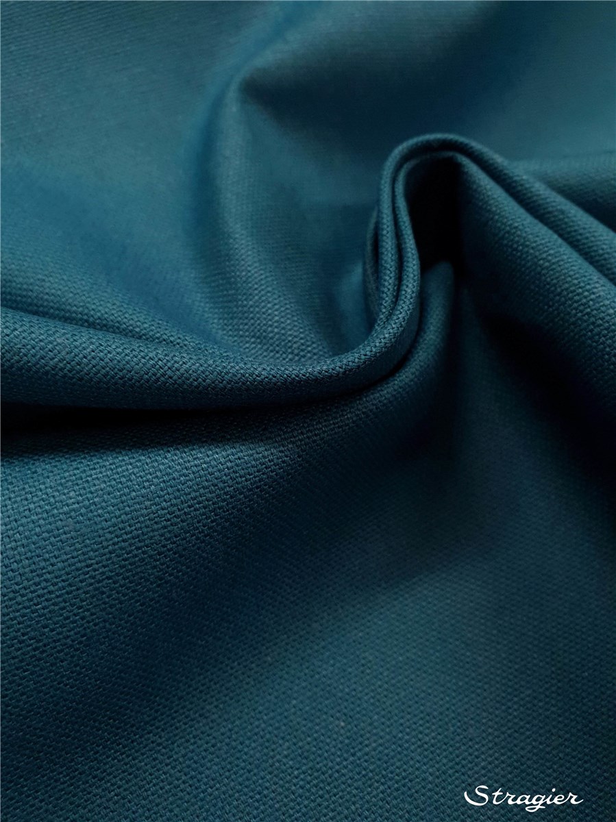 Toile lourde pur Coton - uni - Bleu Canard 