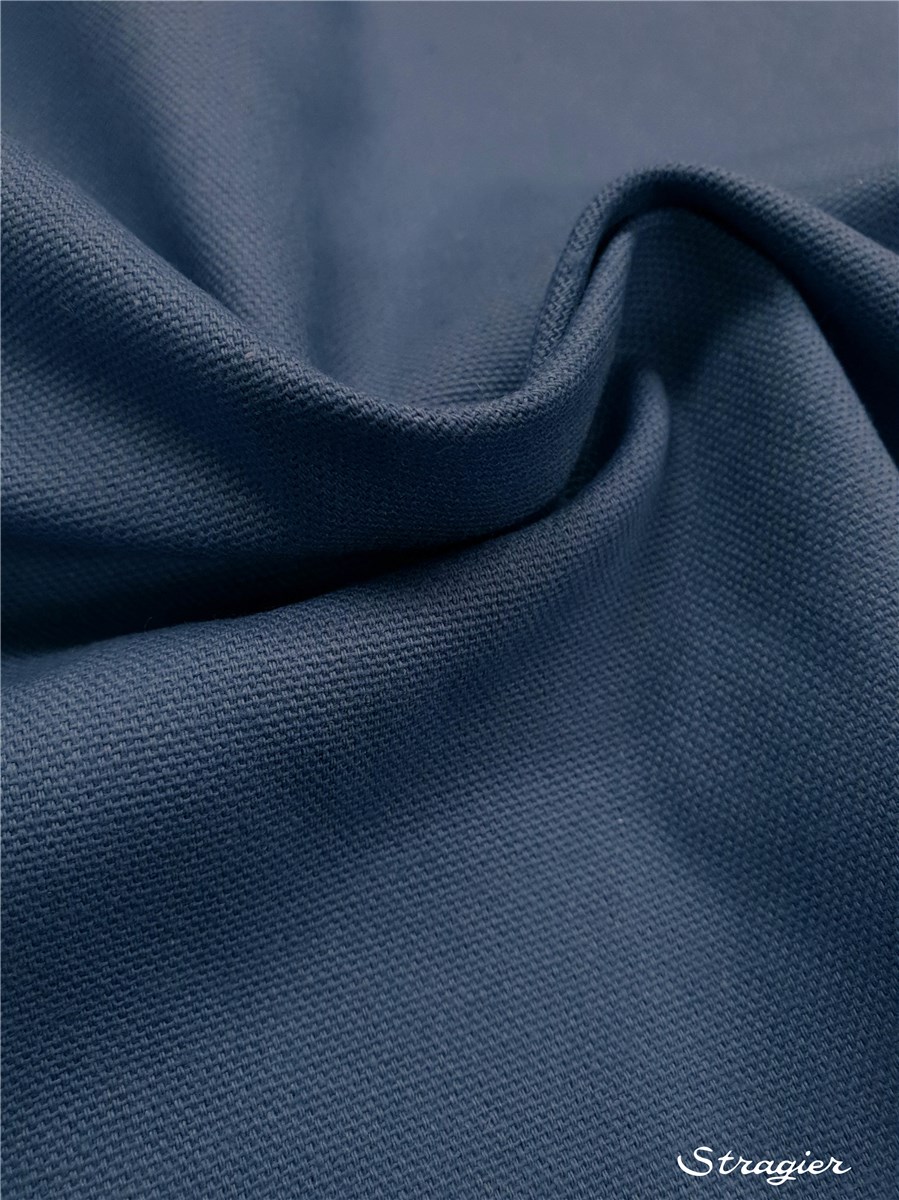 Toile lourde pur Coton - uni - Bleu Denim 