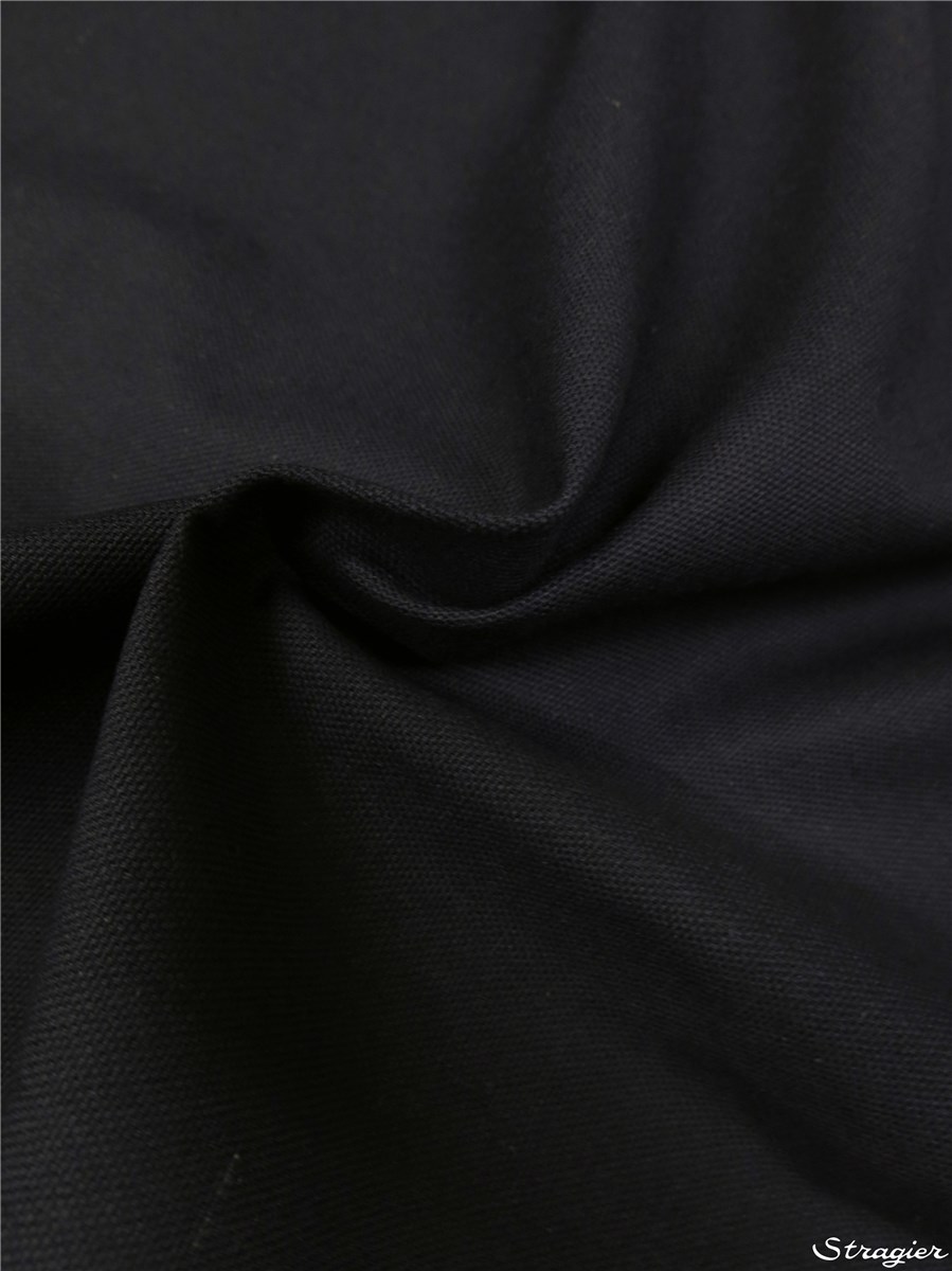 Toile lourde pur Coton - uni - Bleu Marine 