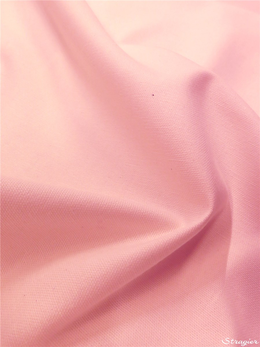 Toile lourde pur Coton - uni - Rose clair 