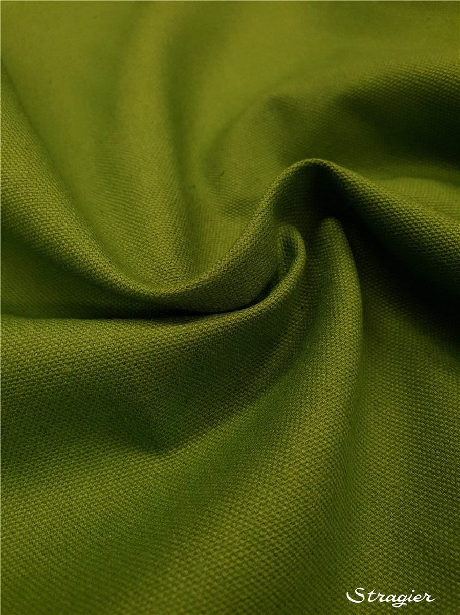 Toile lourde pur Coton - uni - Vert Kiwi 