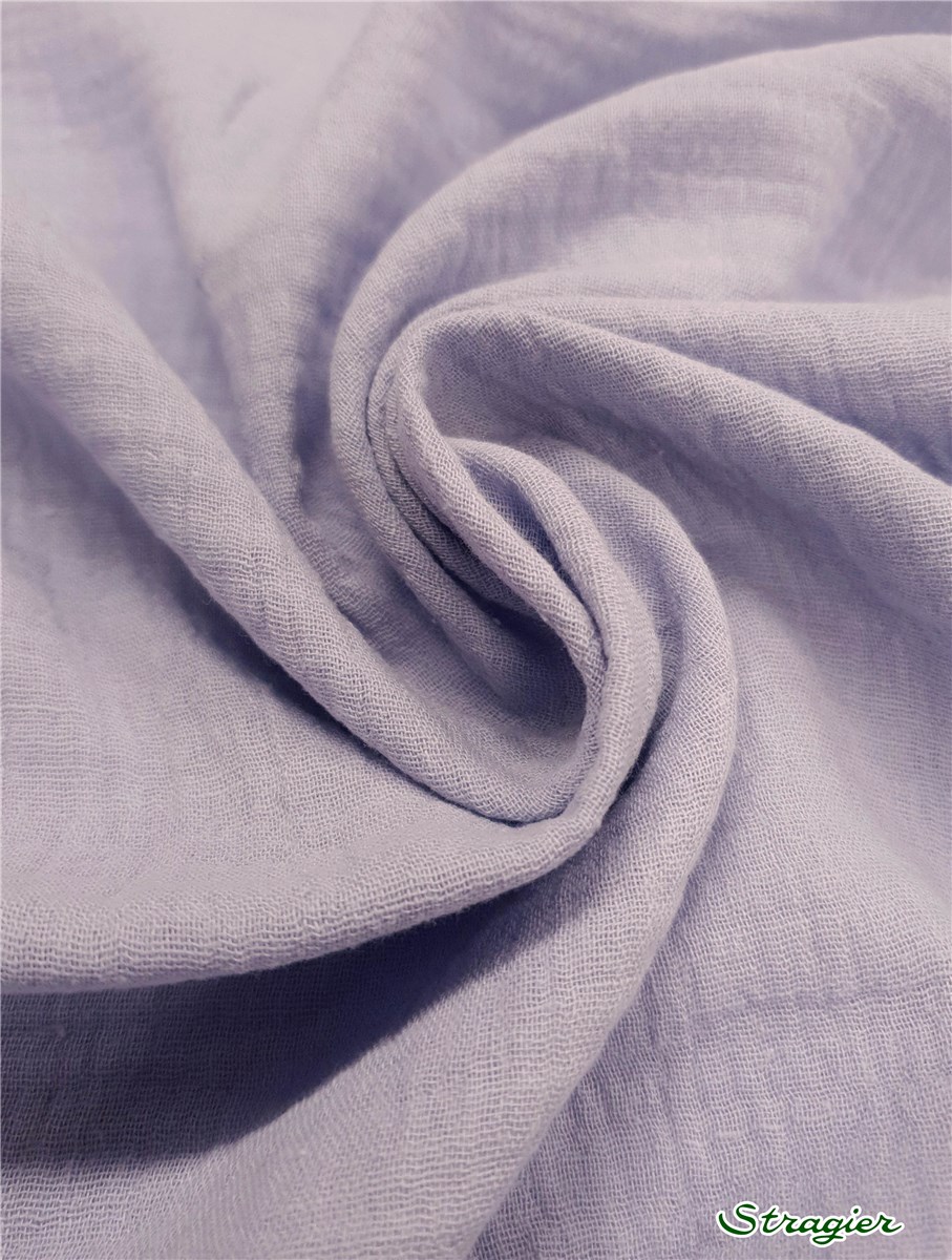 Double Gaze de Coton - uni - Bleu lavande clair
