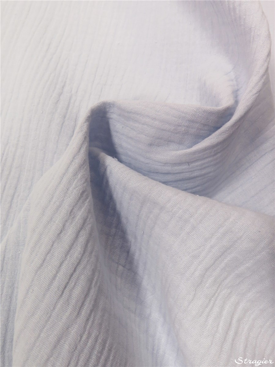 Double Cotton Gauze - Plain - Bleu Perle