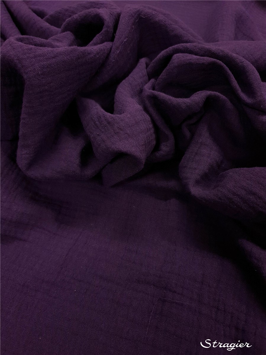 Double Cotton Gauze - Plain - Prune