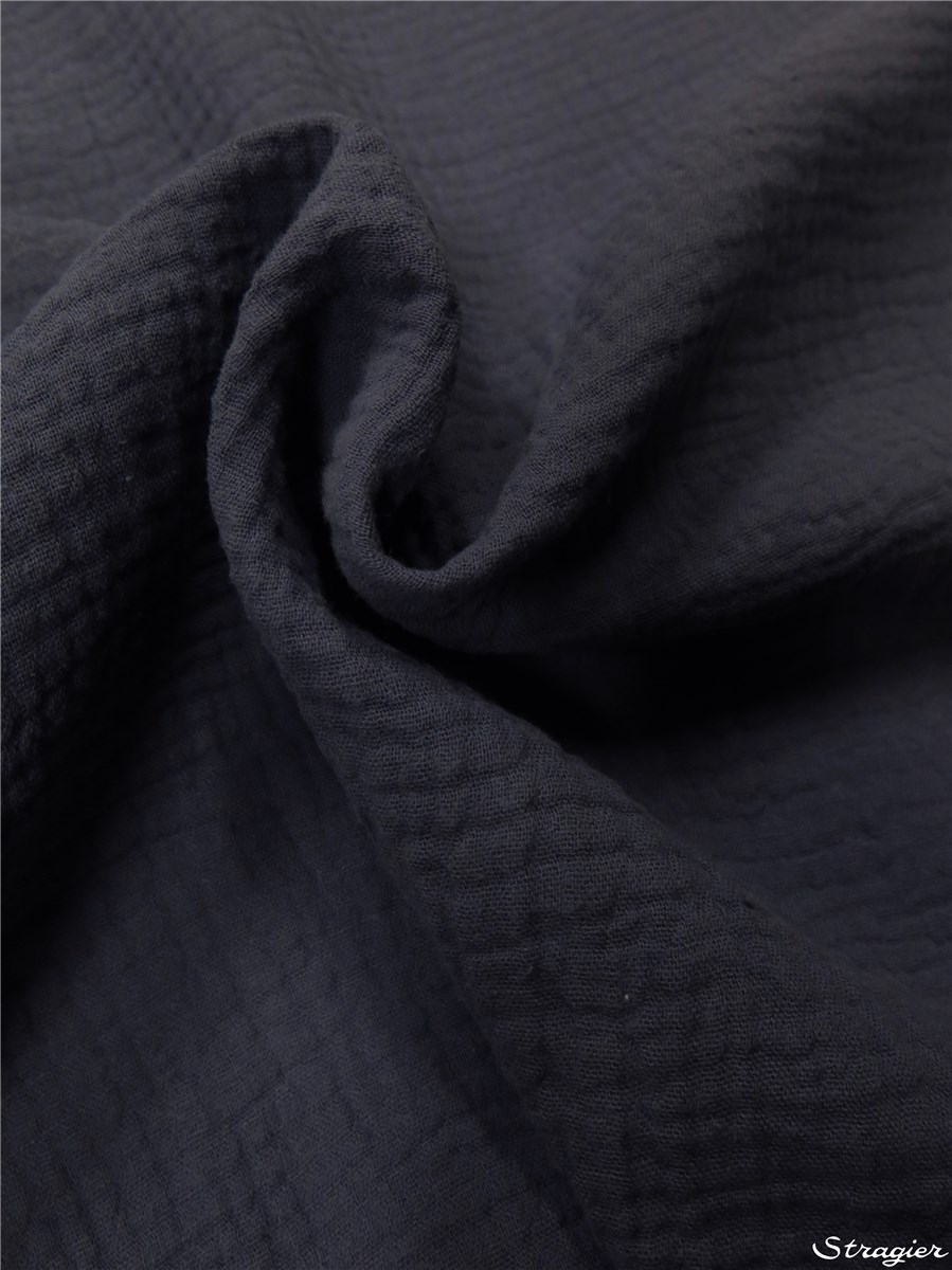 Double Cotton Gauze - Plain - Encre