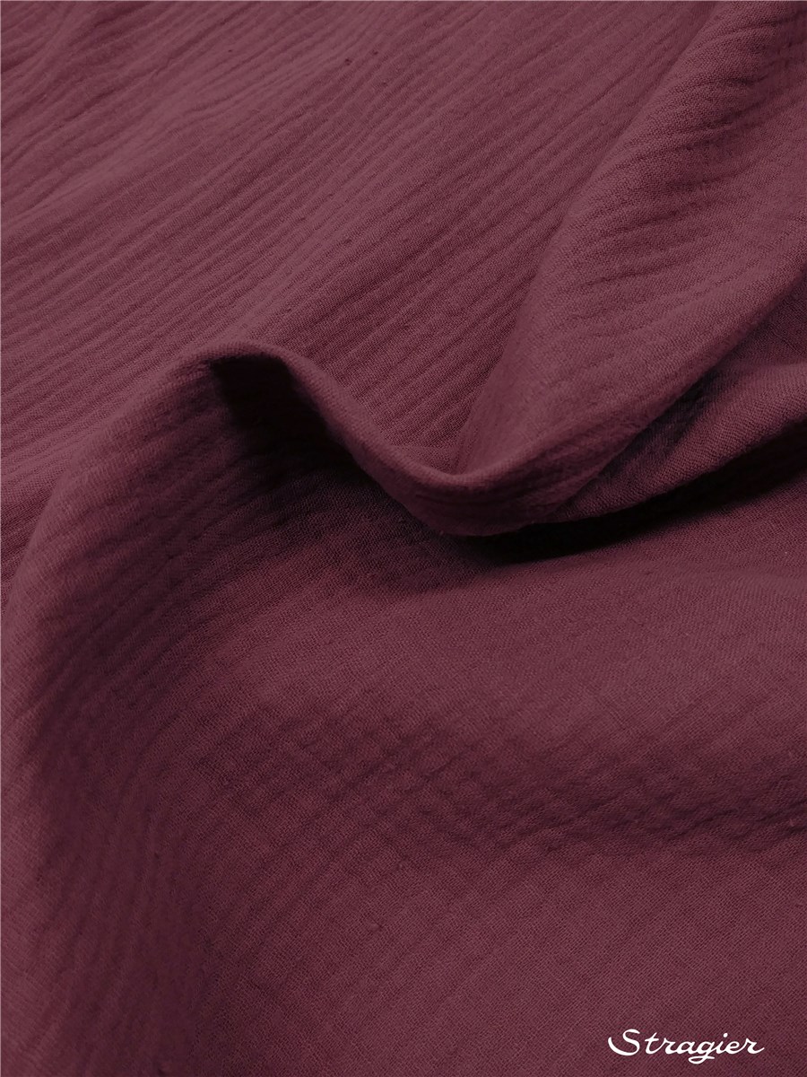 Double Gaze de Coton - uni - Orchidée