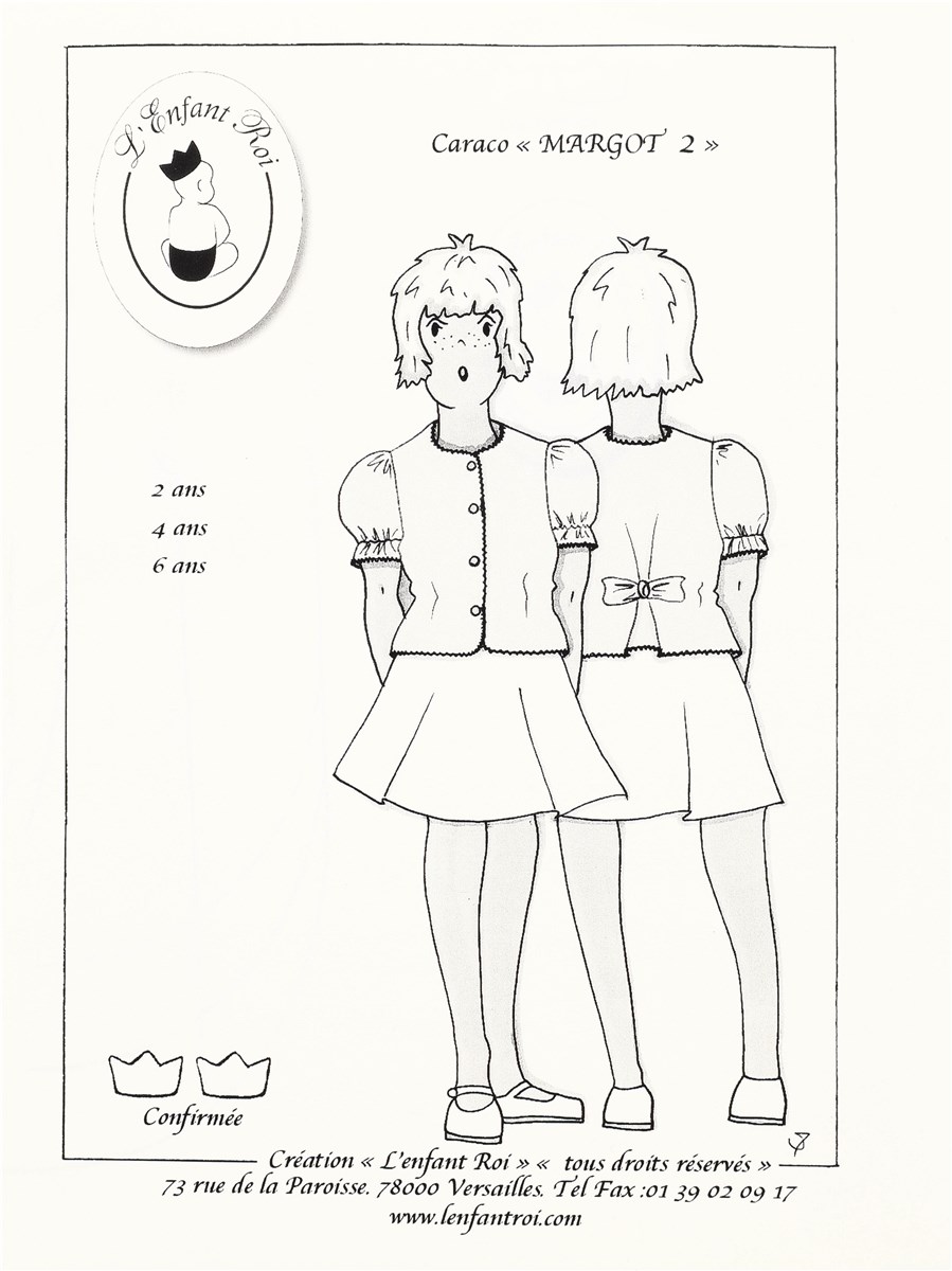 Patron l'Enfant Roi - Margot -  - 2 à 6 ans 