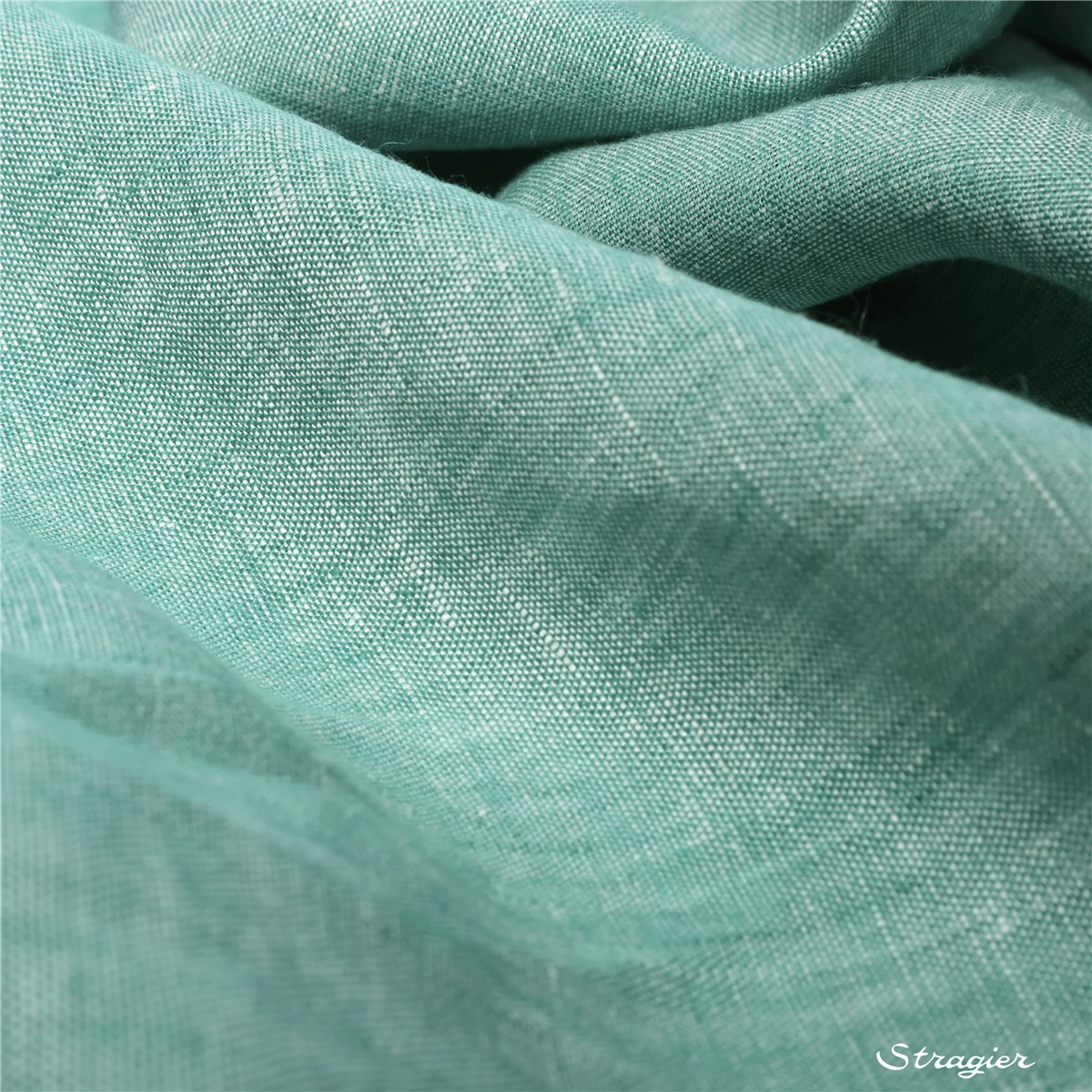 Toile de Lin souple Caviar - uni - Vert glacé