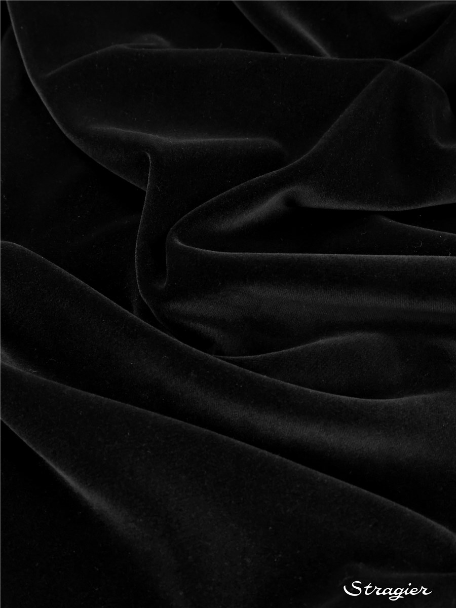 Velours Lisse - uni - Noir