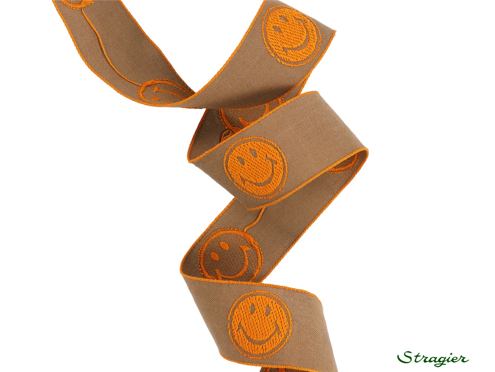Woven Ribbon - Emoji - Orange-Ginger - 30 mm