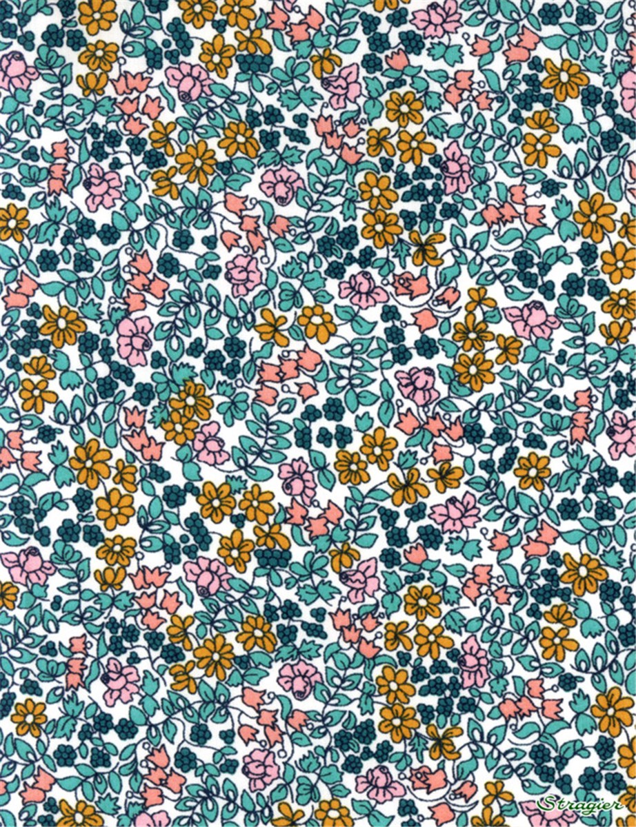 Liberty Tana Lawn - 2031 Emilia's Flowers - Mint & Mimosa