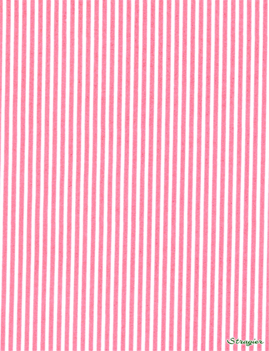 Popeline pur Coton - Rayures 2mm - Rose 