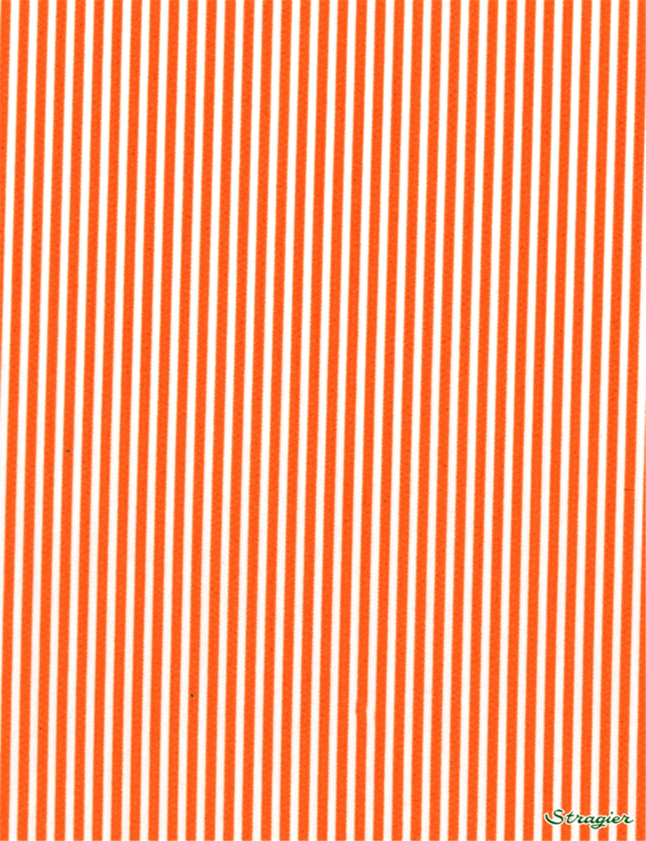Popeline pur Coton - Rayures 2mm - Orange 