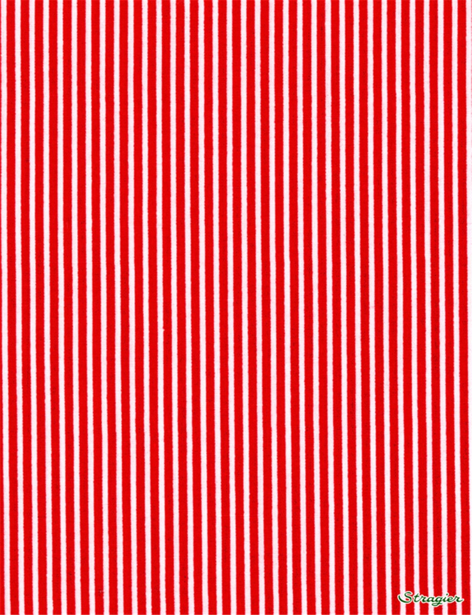 Pure Cotton Poplin - Rayures 2mm - Rouge