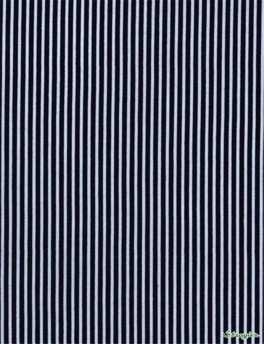 Pure Cotton Poplin - Rayures 2mm - Marine
