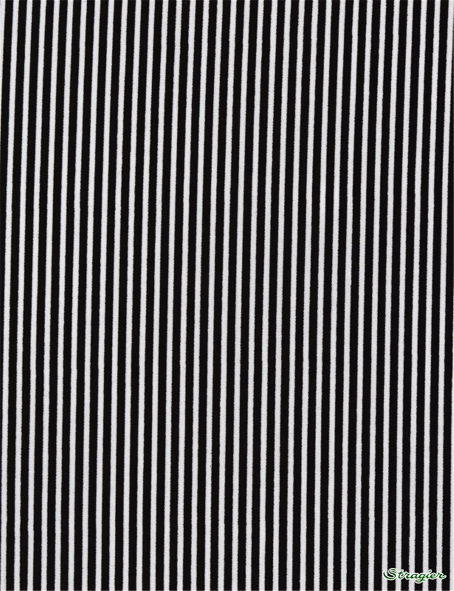 Pure Cotton Poplin - Rayures 2mm - Noir