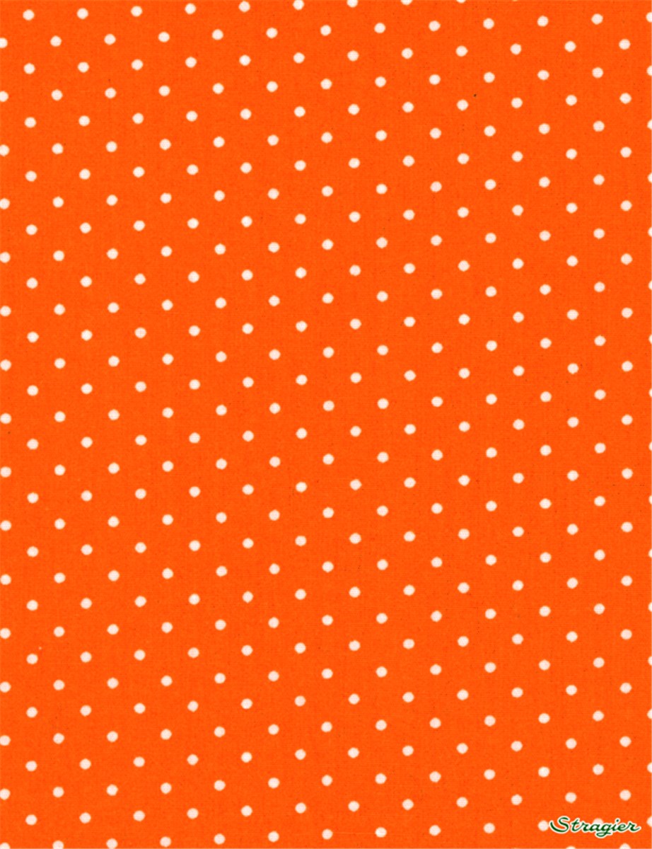 Popeline pur Coton - Pois 1,5mm - Orange 