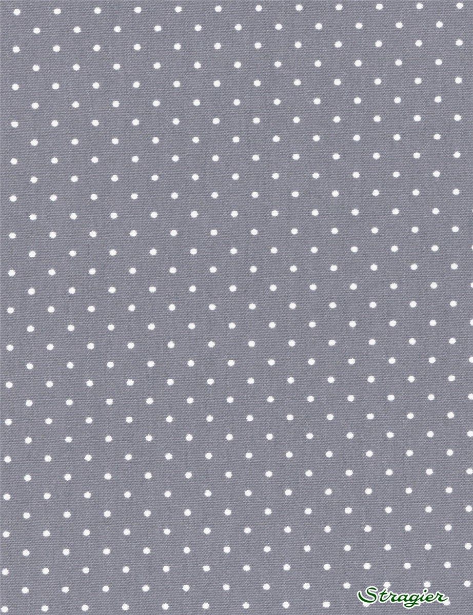 Popeline pur Coton - Pois 1,5mm - Gris Acier 