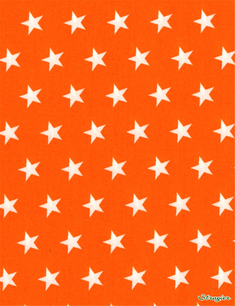 Pure Cotton Poplin - Etoiles - Orange
