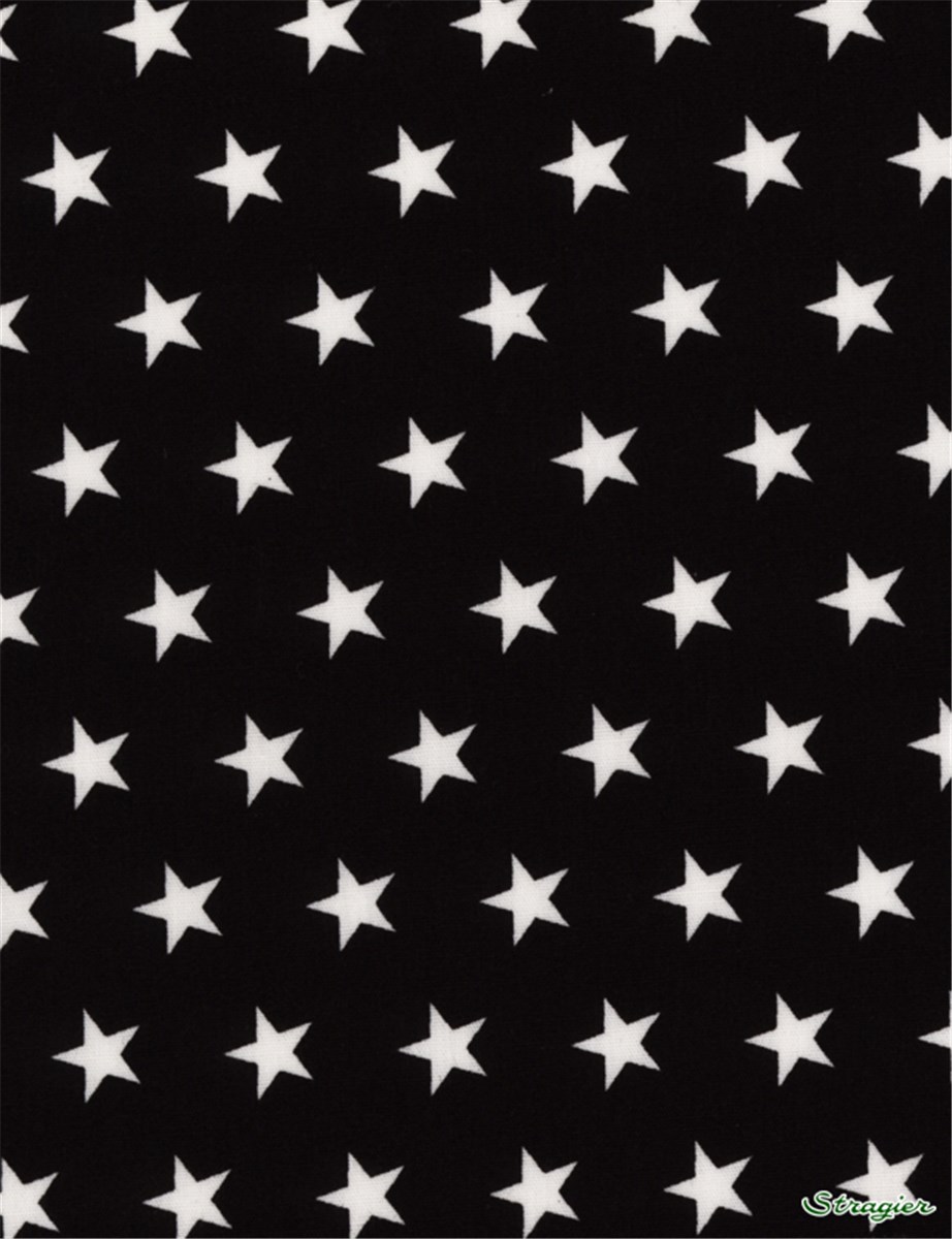 Pure Cotton Poplin - Etoiles - Noir