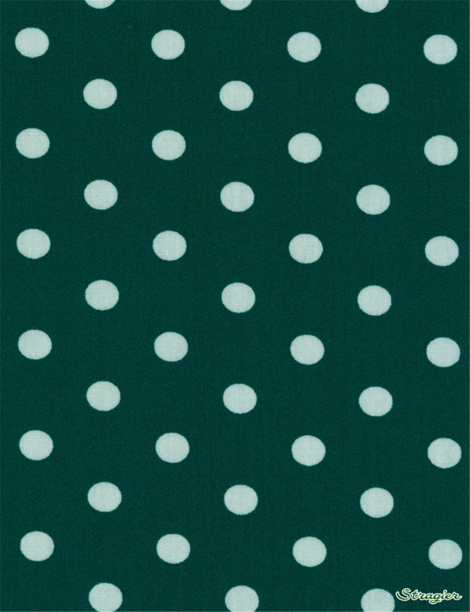 Popeline pur Coton - Pois 7mm - Vert Canard 