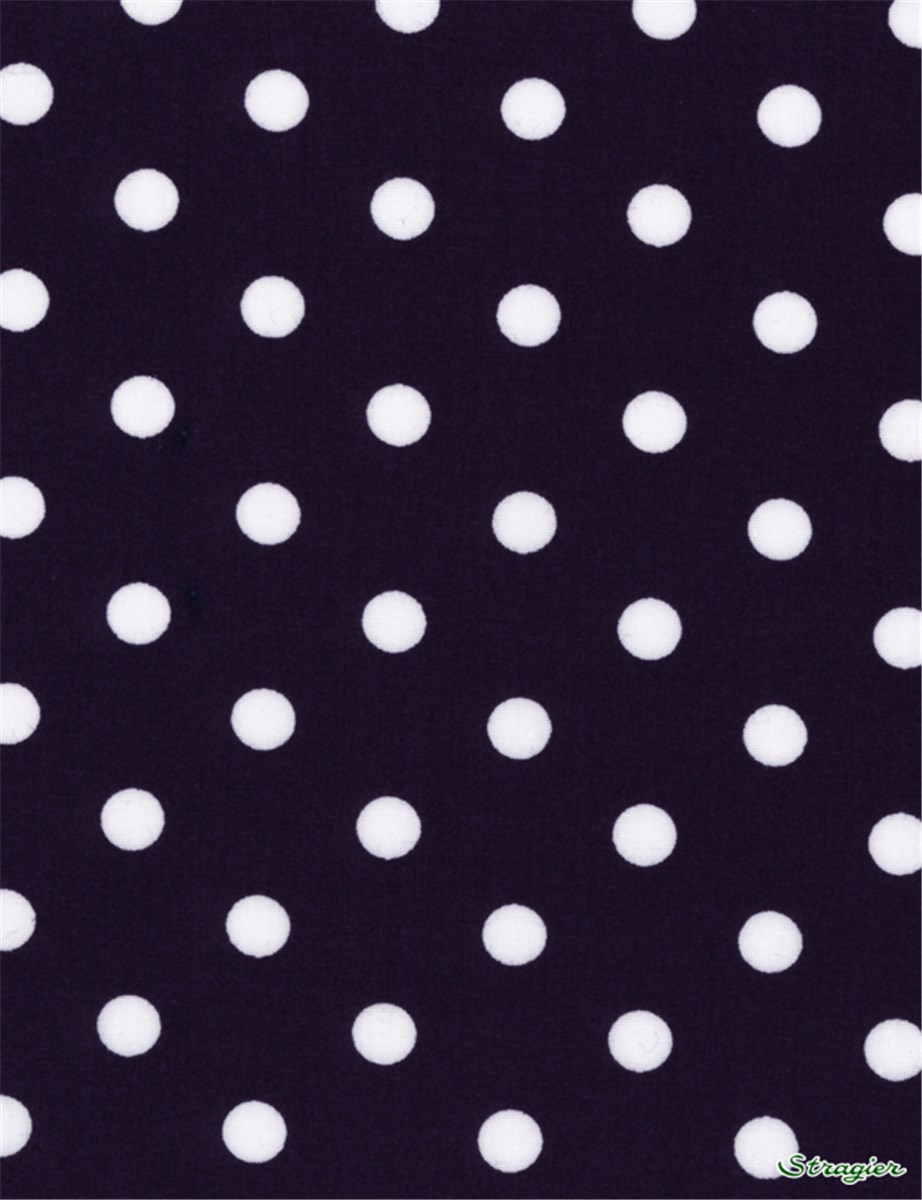 Popeline pur Coton - Pois 7mm - Marine 