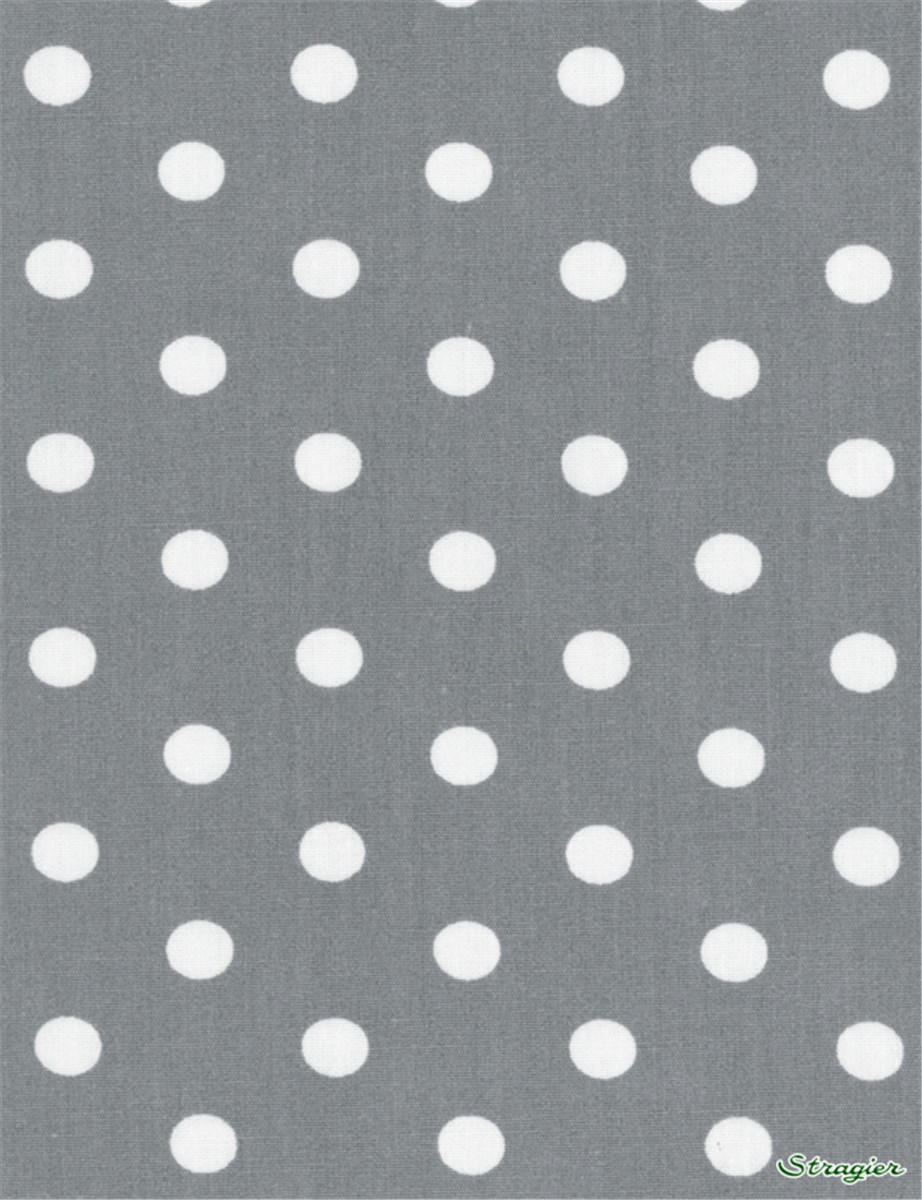 Popeline pur Coton - Pois 7mm - Gris Acier 