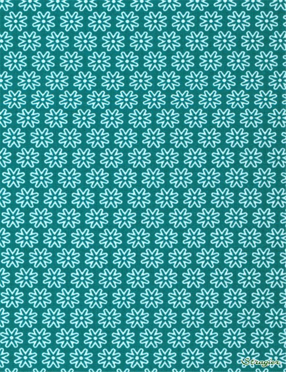Pure Cotton Poplin - Daisy - Vert Canard