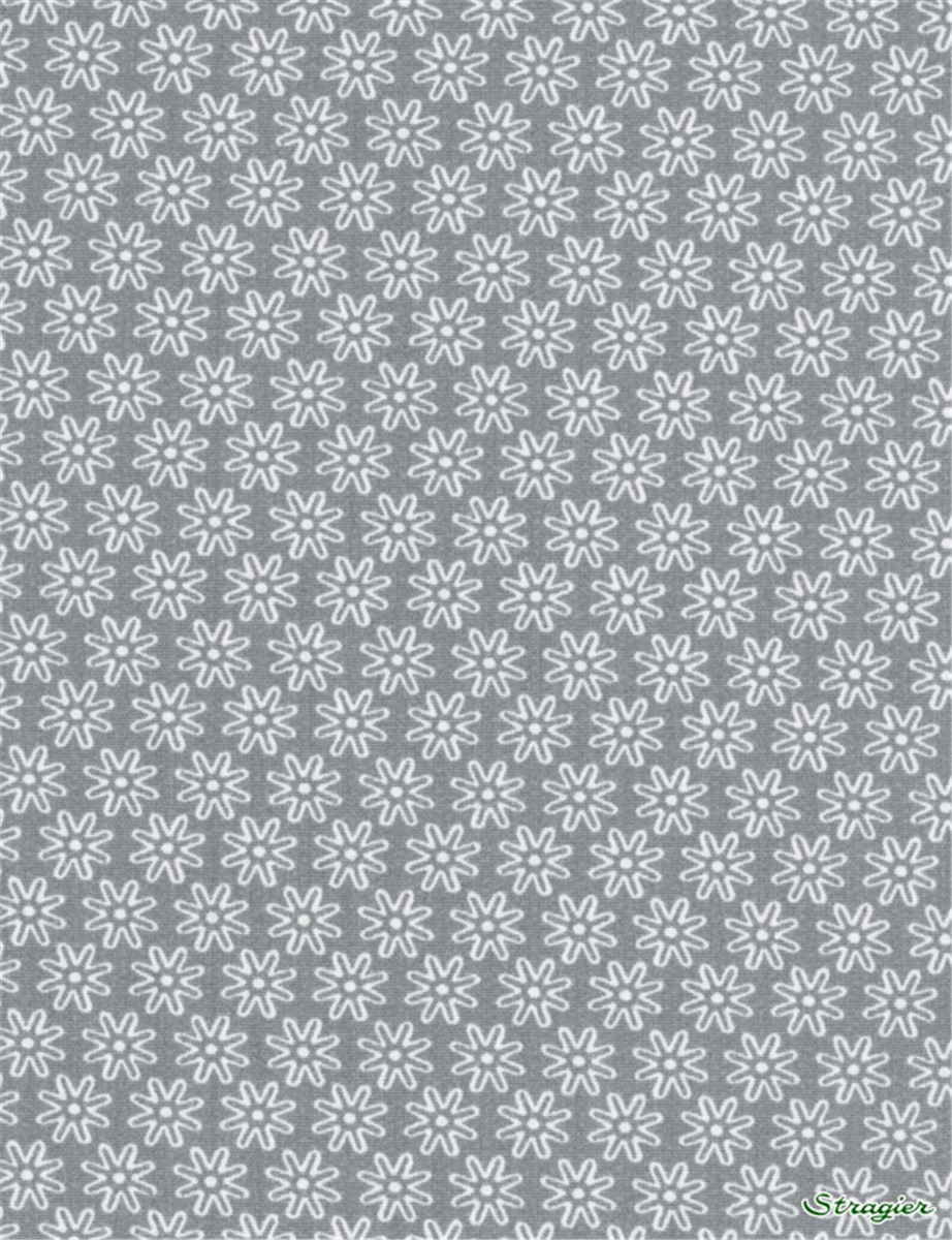 Pure Cotton Poplin - Daisy - Gris Acier