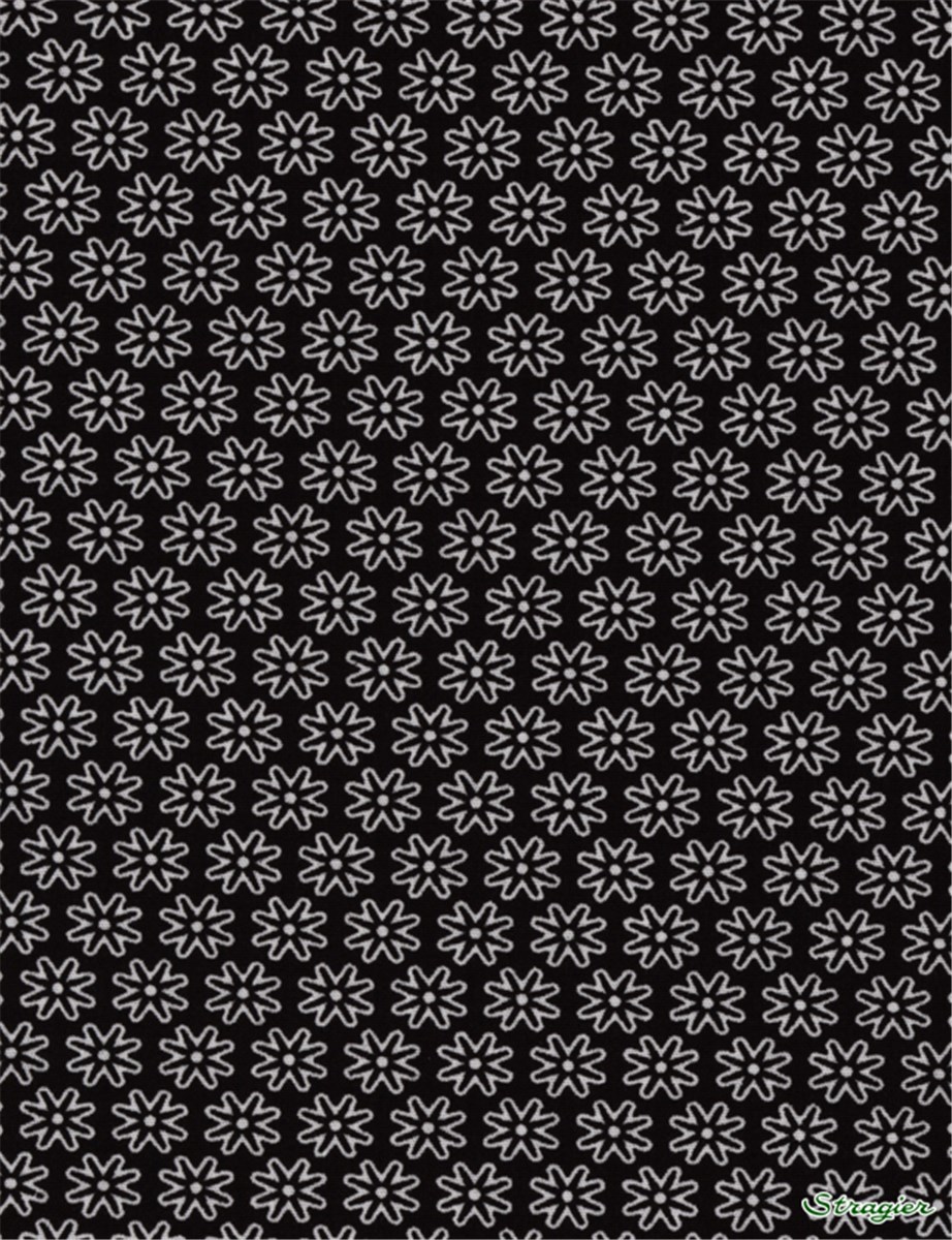 Popeline pur Coton - Daisy - Noir 