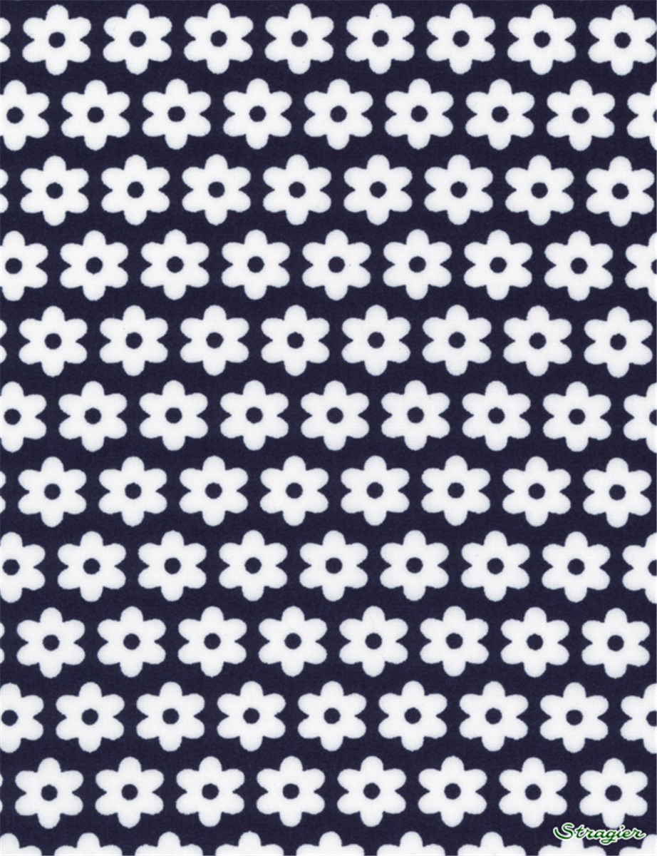 Popeline pur Coton - Mary - Marine 