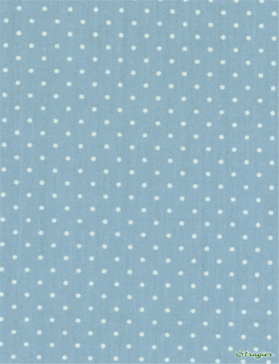 Popeline pur Coton - Pois 1,5mm - Bleu Azur 