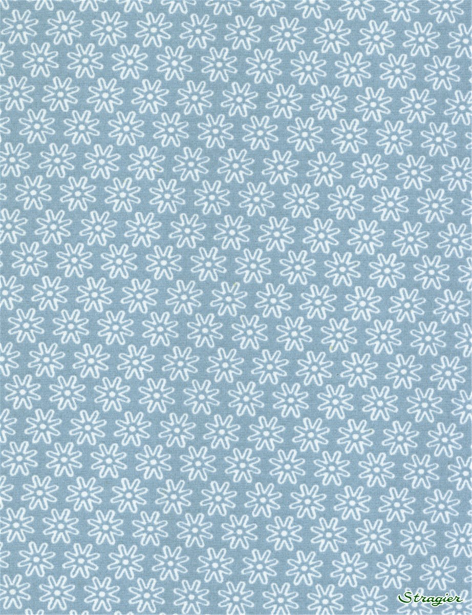 Pure Cotton Poplin - Daisy - Bleu Azur