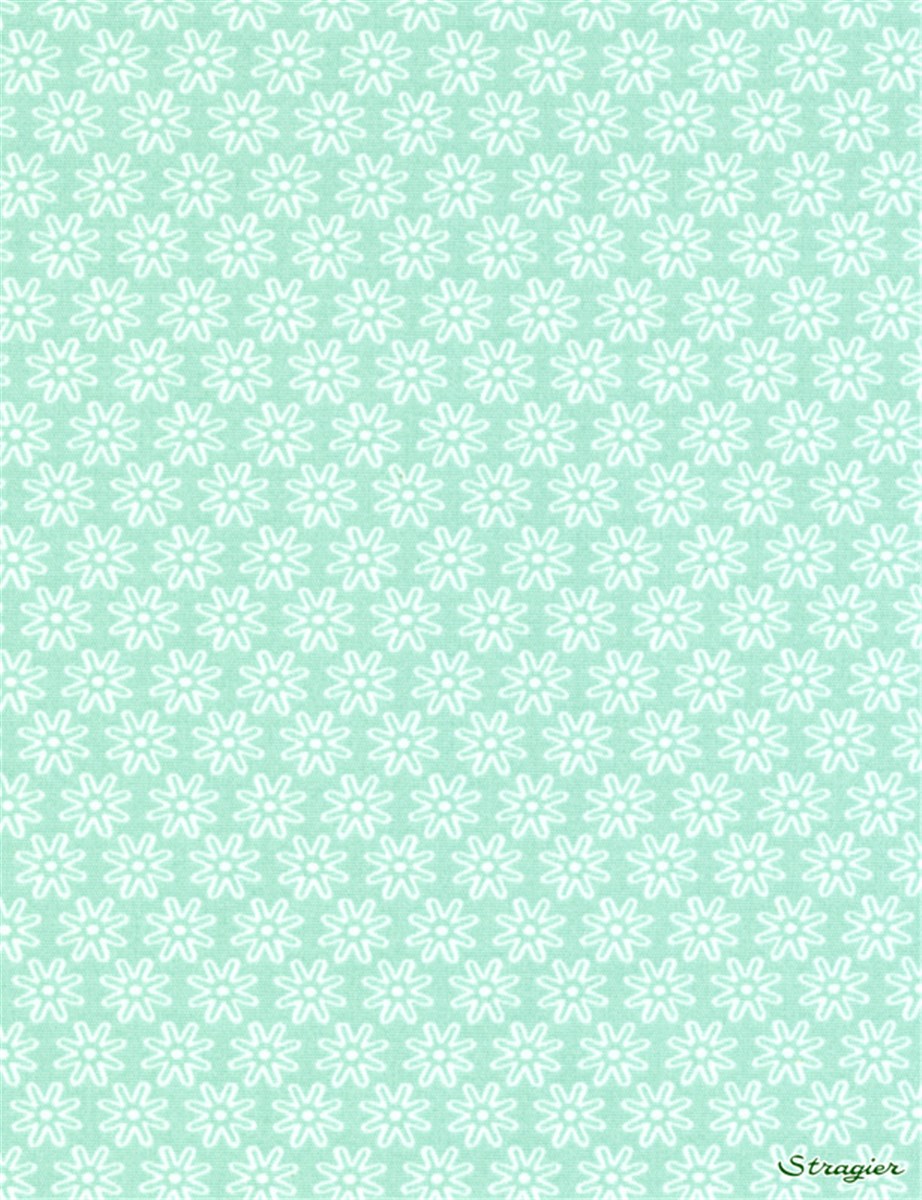 Popeline pur Coton - Daisy - Menthe 