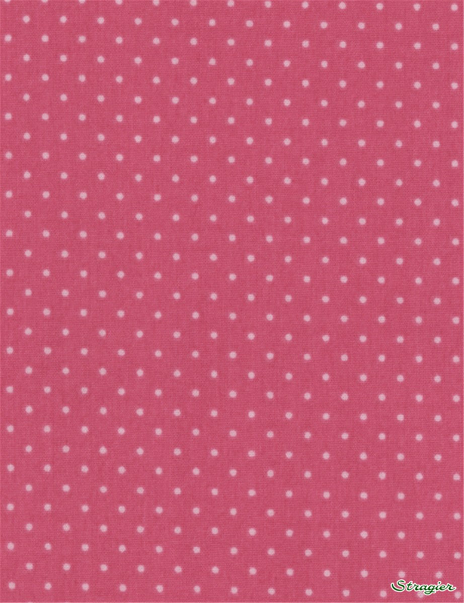 Pure Cotton Poplin - Pois 1,5mm - Rose Thé sur Framboise