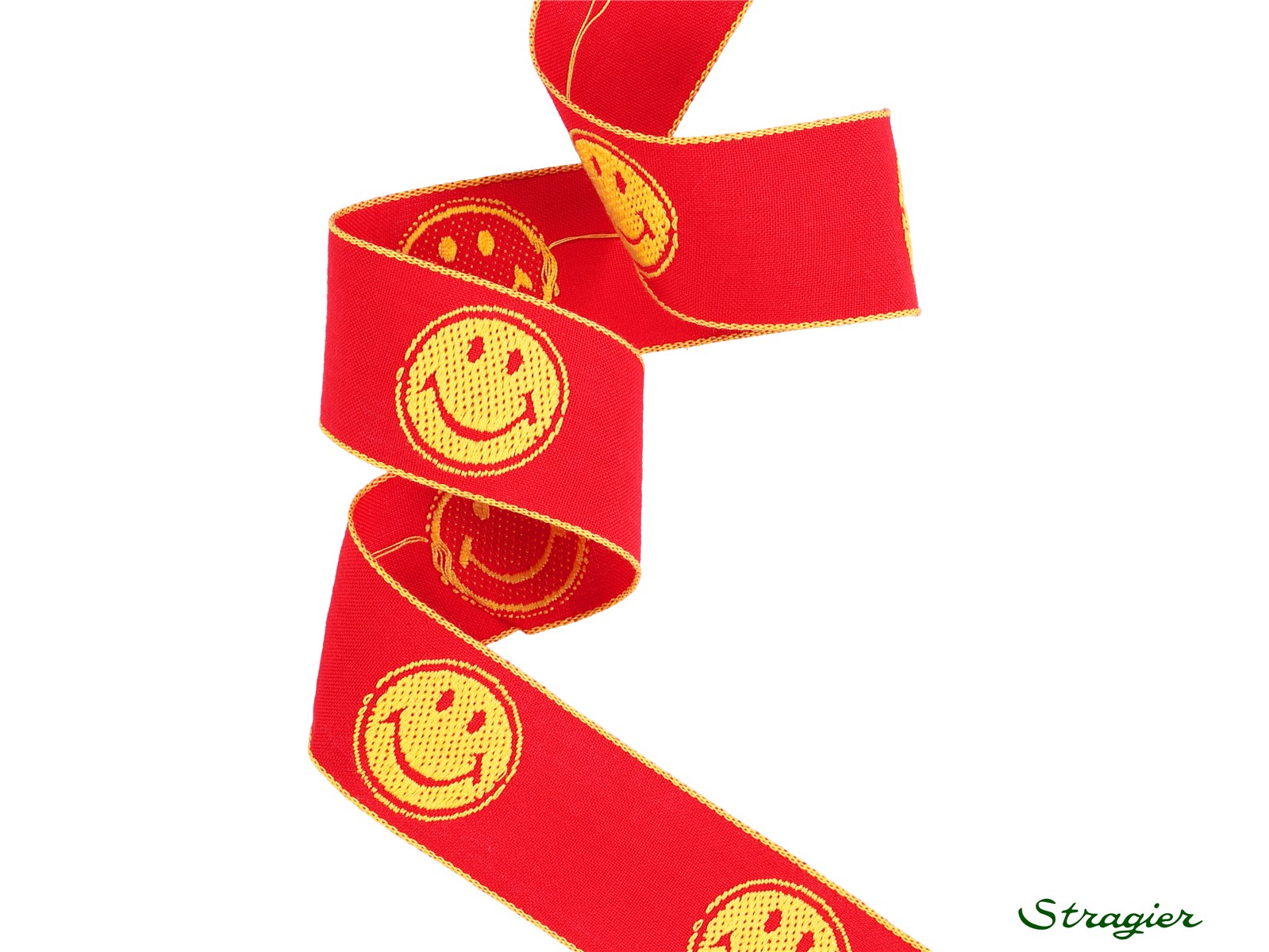 Galon tissé - Emoji - Lemon-Red - 30 mm