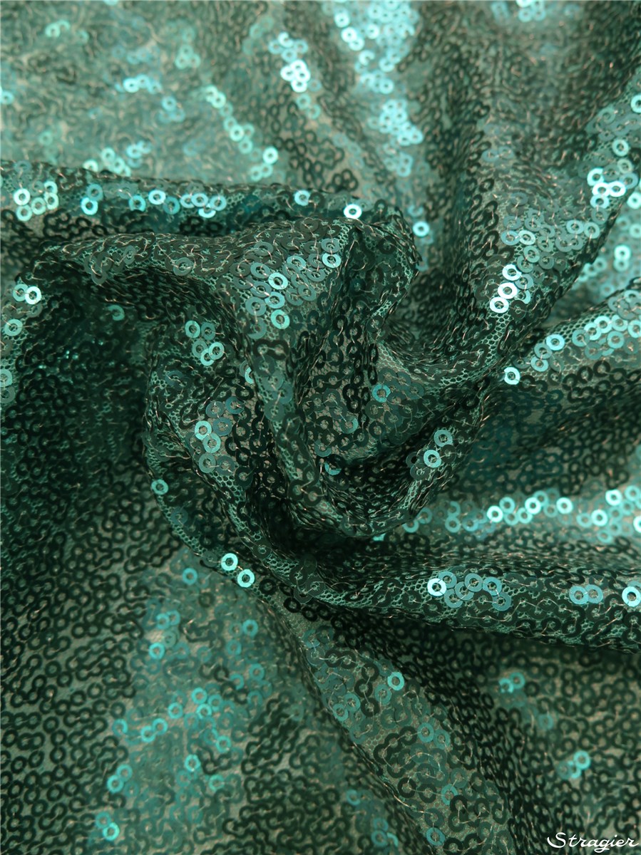 Mini Paillettes brodées - uni - Vert Canard 