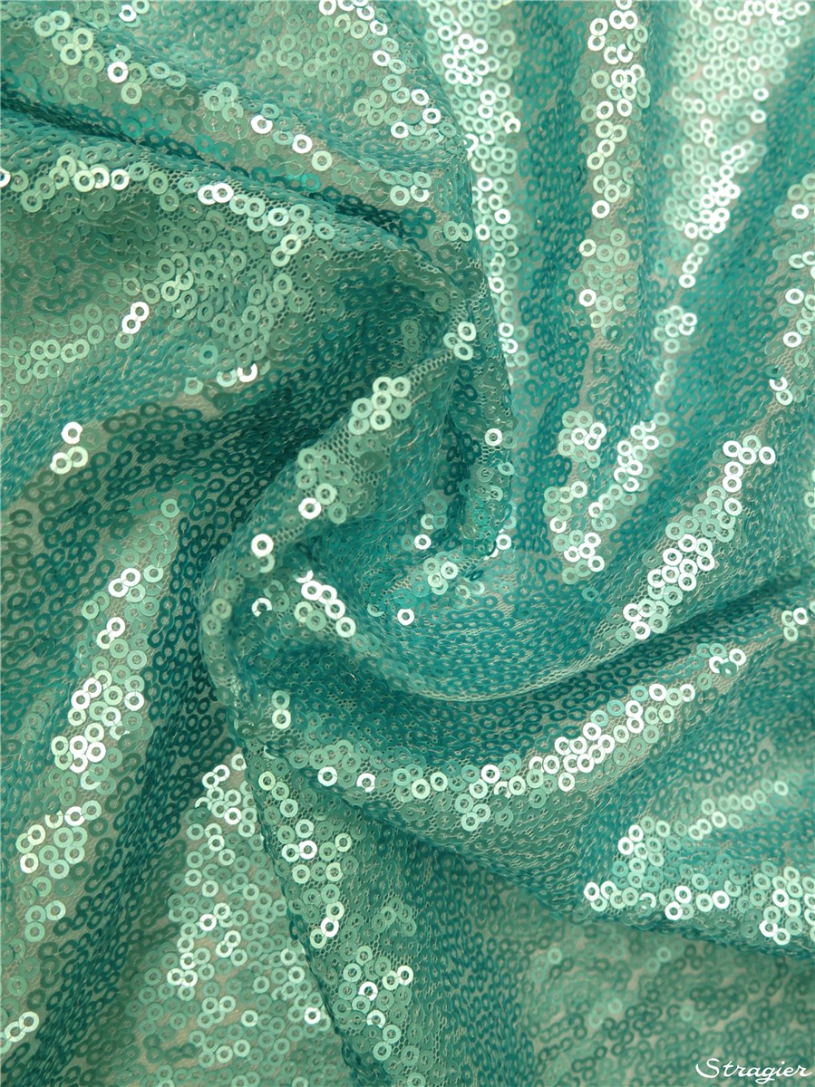 Mini Paillettes brodées - uni - Turquoise givrée 