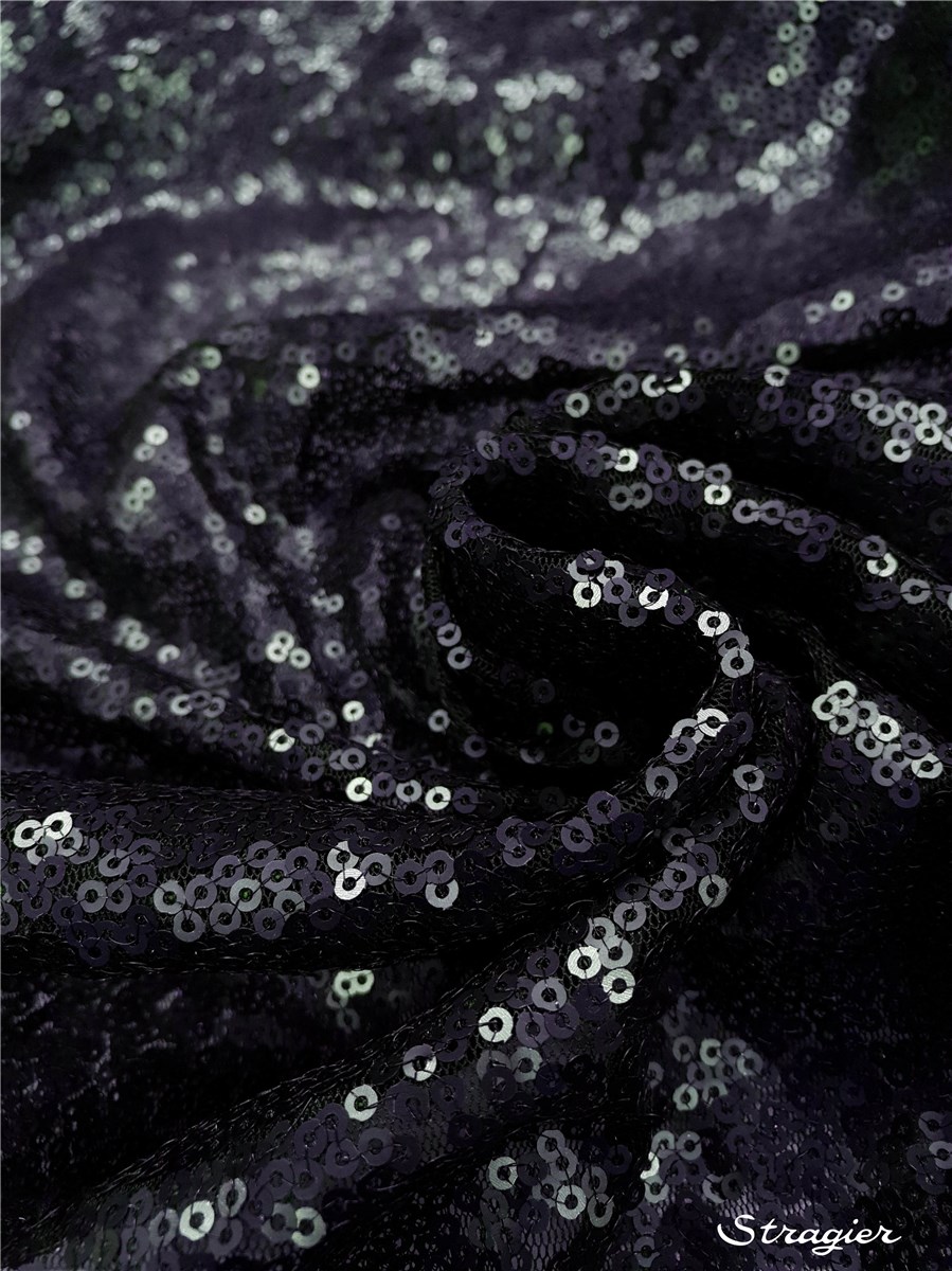 Mini Paillettes brodées - uni - Marine foncé 