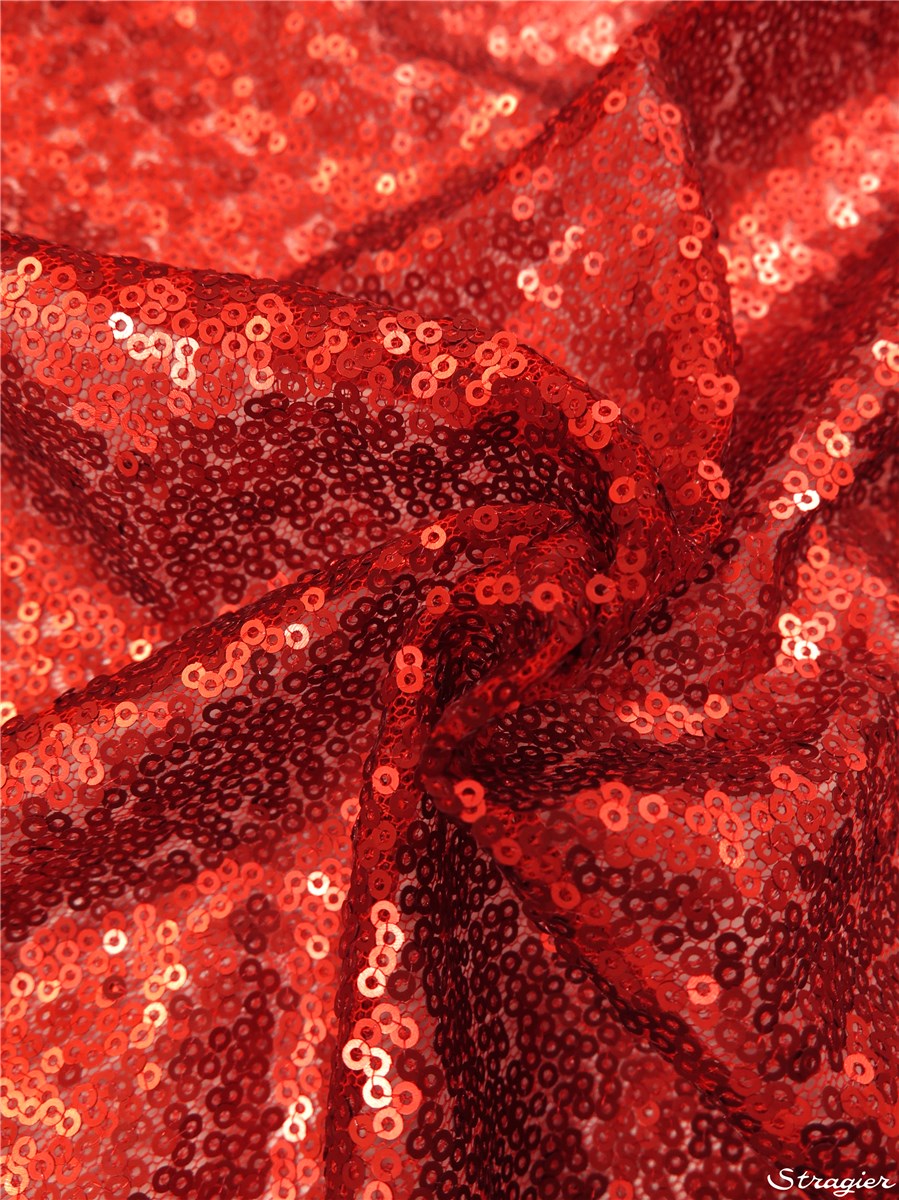 Mini Paillettes brodées - uni - Rouge 