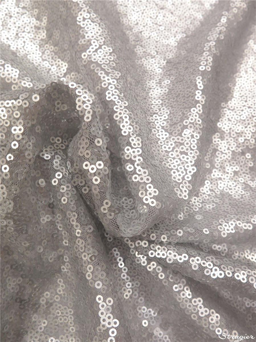 Mini Paillettes brodées - uni - Argent 