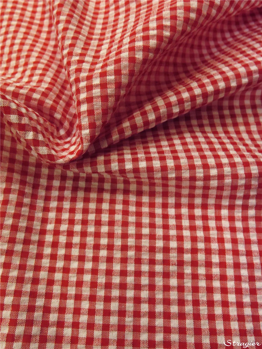 Seersucker - Vichy 3mm - Rouge